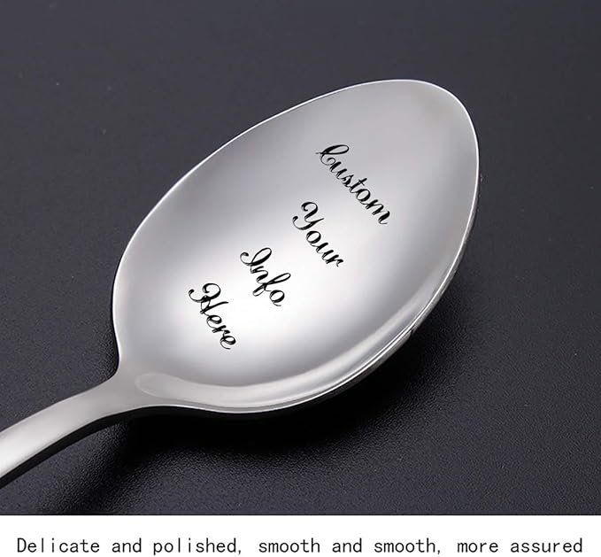 Custom Personalized Engraved Spoon - Your Idea, Text, Message in Stainless Steel - Unique Gift for Best Friend, Lover, Parent, Child