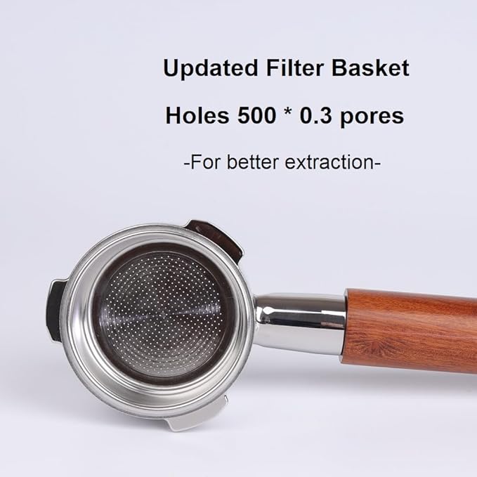 51mm Bottomless Portafilter 3 Ears Compatible with CASABREWS CM5418, 3700Essential, Mr. Coffee Espresso and Cappuccino Machine, Wirsh Espresso | Stainless Steel Filter Basket 0.3mm Pores