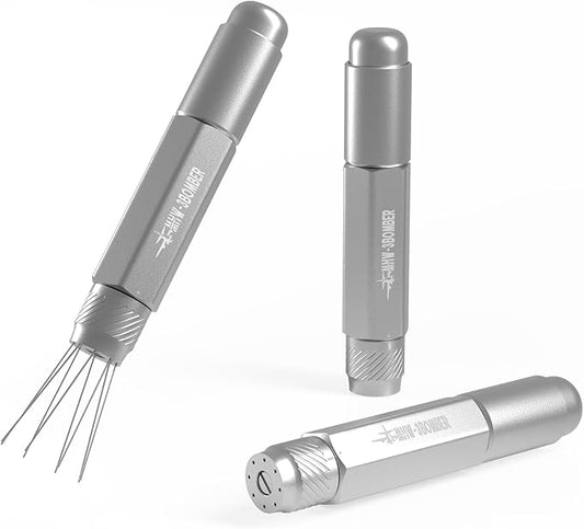 MHW-3BOMBER Retractable WDT Tool Espresso Distribution Tool with Magnetic Store, Adjustable Range Coffee Stirrer for Barista, 0.4mm 8 Stainless Steel Needles with 8 Extra, Silver, T6189S-OS