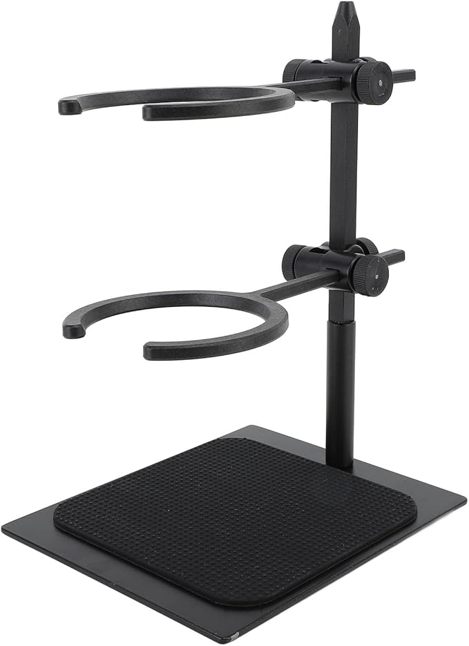 Pour Over Coffee Dripper Stand Set, Double Layer Hand Brewing Station with Glass Coffee Pot and Ceramic Filter Cup, Portable Coffee Maker for Home Office Travel, Adjustable Height