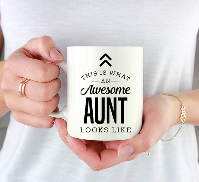 Andaz Press 11oz. Ceramic Coffee Tea Mug - Thank You Gift, Awesome Aunt, Birthday & Idea - Includes Gift Box