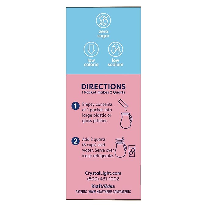 Crystal Light Pink Lemonade Drink Mix (24 Pitcher Packets, 4 Canisters of 6)