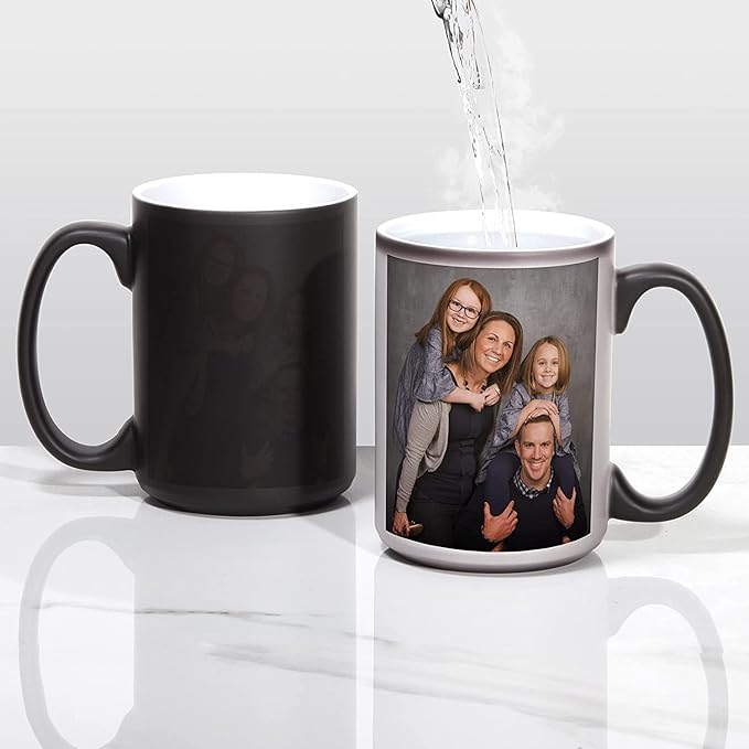 Color Changing Mugs, Sublimation Mugs Black Color Changing Coffee Mugs Heat Sensitive Coffee Mugs Tazas Magicas Para Sublimacion 15 OZ With Box Set of 12
