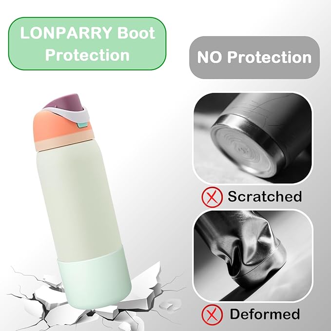 2-Pack Silicone Boot for Owala 32 oz Water Bottles, Boots for Owala Protective Sleeve Anti-Slip Rubber Bottom, Compatible with FreeSip/Twist/Flip Stainless Steel Bottles 32 oz Accessories,BPA Free