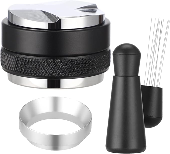 51mm Espresso Accessories Kit, Including Dual-Head Coffee Distributor, 12-Needle WDT Tool, Dosing Funnel, Espresso Tamper Set for Coffee Lovers Baristas