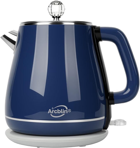 Retro Electric Kettle 1.8L, All Stainless Steel Hot Water Electric Kettle for Boiling Water, BPA Free Tea Kettle, 1350W Fast Boil, Auto Shut Off & Boil-Dry Protection