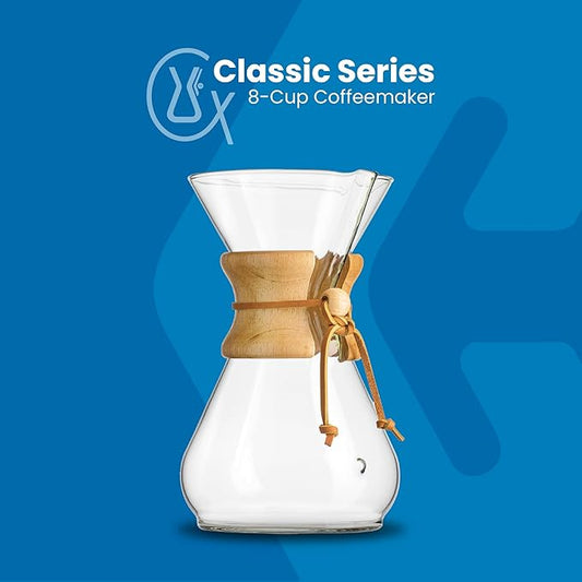 CHEMEX Bundle - 8-Cup Classic Series - 100 ct Square Filters - Exclusive Packaging