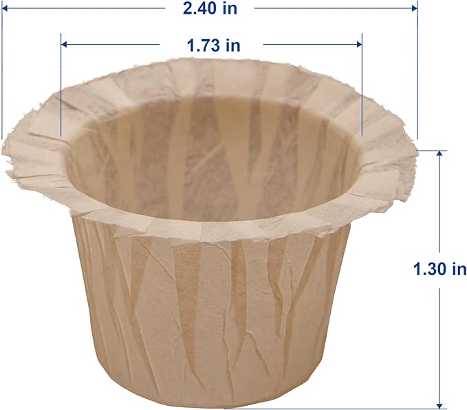 Haetyly 100 Count Natural Paper Filters Compatible with Keurig Single Serve 1.0 and 2.0, Fits All Brands Reusable K Cup Coffee Pods