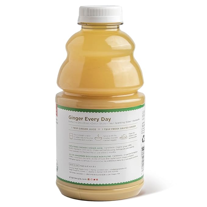 99% Pure Organic Ginger Juice by The Ginger People – Digestive Health, Premium Quality, 32 Fl Oz Bottle (Pack of 2)