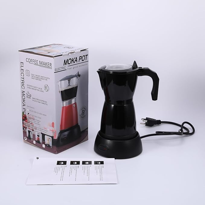 SHANGSKY Coffee Pot Electric Moka Pot 6 Cup, Espresso Coffee Maker Cafeteras Electricas Italian Coffee Maker Espresso Makers Portable Aluminum Electric Mocha Pot, Coffee Machine Moka Maker