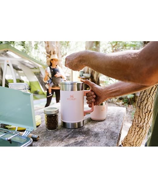 STANLEY Classic Stay-Hot French Press Coffee Maker 48 oz | 5 Minute Brew, 4 Hours Hot | Mesh Filter for Coffee Grounds | Insulated Stainless Steel French Press | BPA-Free | Black 2.0