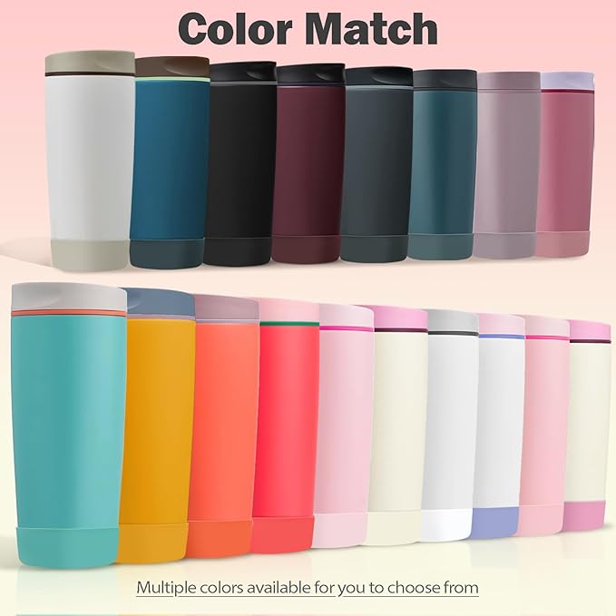 2pcs Silicone Boot for Owala SmoothSip Slider Coffee Tumbler 20oz 12oz, Anti-Slip Sleeve for Travel Coffee Mug, Protective Accessories for Owala BPA Free (Strawberry Fields)
