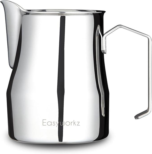Easyworkz Espresso Steaming Pitcher Stainless Steel 12 oz Coffee Frothing Picther Milk Jug Cappuccino Latte Art Cup