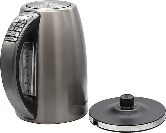 Cuisinart PerfecTemp 1.7-Liter Electric Kettle, Cordless Electric Tea Kettle, 1500W for Fast Heat-Up, 6 Preset Temperatures, 30-Minute Keep Warm, Stay Cool Nonslip Handle, Graphite Gray