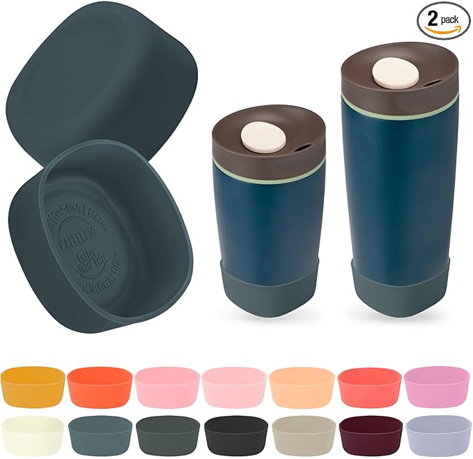 2pcs Silicone Boot for Owala SmoothSip Slider Coffee Tumbler 20oz 12oz, Anti-Slip Sleeve for Travel Coffee Mug, Protective Accessories for Owala BPA Free (Moonlit Shadow)