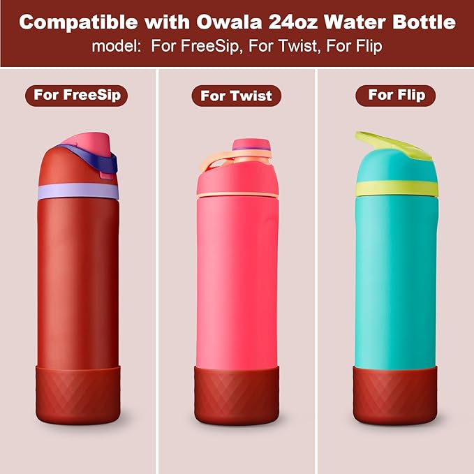 Silicone Boot for Owala Water Bottle 24 oz 32 oz 40 oz, Anti-Slip Protective Sleeve for FreeSip/Twist/Flip Stainless Steel Water Bottles Accessories