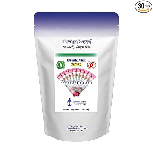 GramZero 2GO Sticks - Watermelon, Zero Calorie Sugar Free Drink Mix, Stevia Sweetened, Great For Nutrition Club Loaded Tea To Go Kits
