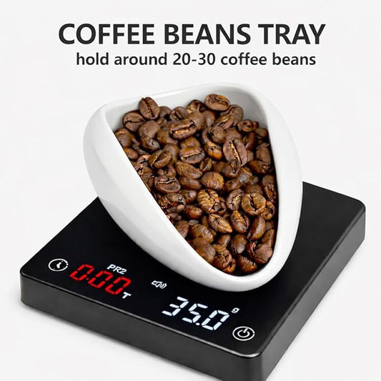 Ulirds Coffee Beans Dosing Cup,Weigh Coffee Bean Container,Pure White Ceramic Tea Vessel,Loose Tea and Flower Petals Tea Set,Well Made Cha He