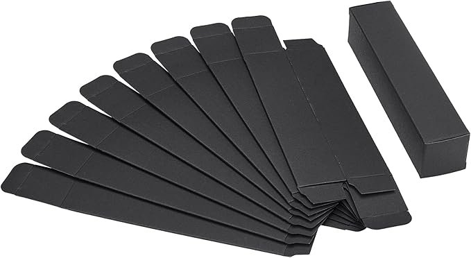BENECREAT 40PCS Black Kraft Paper Lipstick Box Lip Balm Wrapping Box for Jewelry Gift Wrapping, Wedding, Birthday Party Favor, 5.5x1.2x1.2