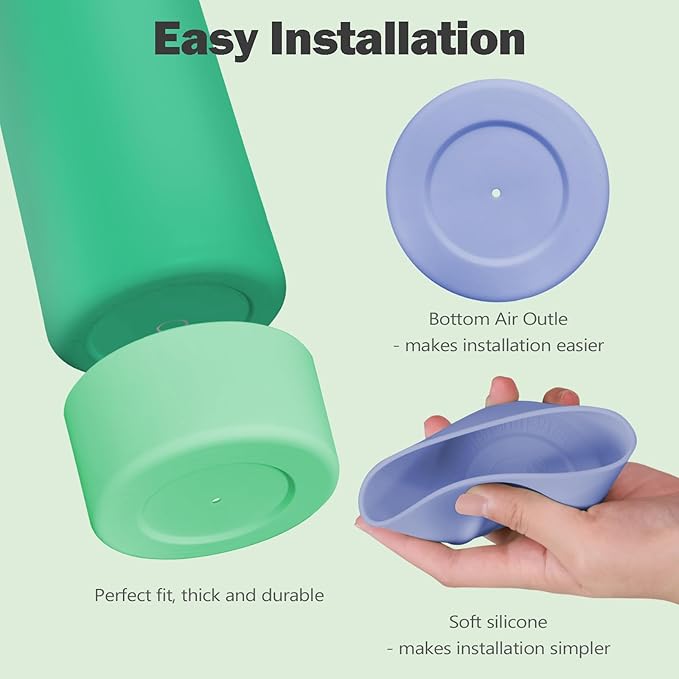 2PCS Silicone Boot for Owala 24oz FreeSip Water Bottle, Anti-Slip Scratch-Resistant Bottom Sleeve, Protective Sports Bottles Accessories, BPA-Free