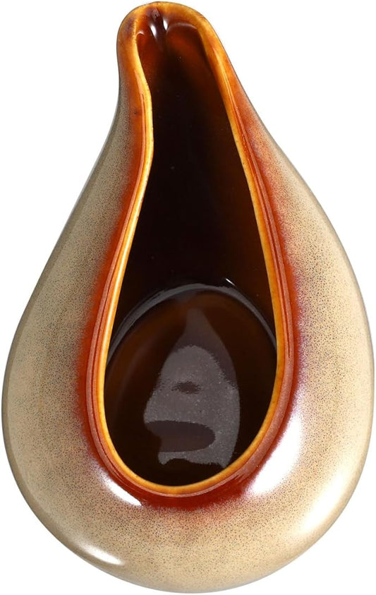 Amosfun Ceramic Sauce Pitcher Creamer Gravy Boat Small Porcelain Milk Jug Syrup Dispenser Serving Pitcher for Salad Dressing Coffee Tea 3.54X2.36X1.96In