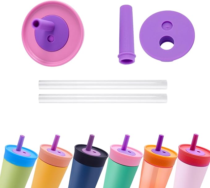 2Pack Silicone Straw Replacement for Owala Water Bottle & Tumbler,Leak-Proof Food Grade Kids Straw,Removable Replacement Lid Part,Dish Washer Safe,Make Kids Love Driking