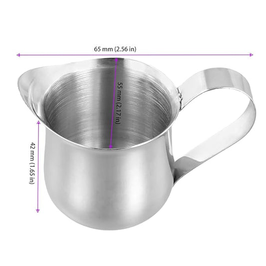 KEILEOHO 8 PCS 2oz Stainless Steel Bell Creamer, Wide Mouth Creamer Pitcher, Small Bell Creamers Cup for Sauce, Cream, Milk, Coffee