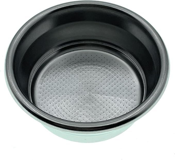 54mm 2 Cup Dual Wall Coffee Filter Basket - Pressurized Stainless Steel, Metal Portafilter Container - Reusable, Washable - Compatible with Breville Espresso Machines - 18/20g (Dual Wall)