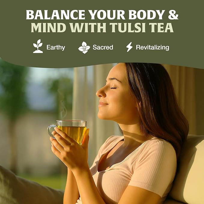 HANDPICK Original Tulsi Tea (100 count) Holy Basil Tea | Non-GMO, Caffeine-Free Herbal Tea | Ecofriendly Round Tea Bags