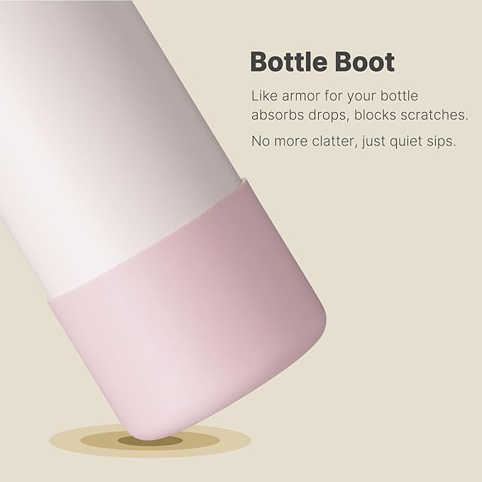 Boot for Owala 32 oz Twist/FreeSip/Flip Stainless Steel Water Bottle, Silicone Rubber Bottom Protector for Owala 32 oz Water Bottle (Light Pink)