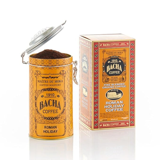 Bacha Coffee | Roman Holiday Fine Blended, Ground Beans, Medium Light Roast, 100% Arabica Specialty Coffee, 250g Autograph Collection, Gift Box
