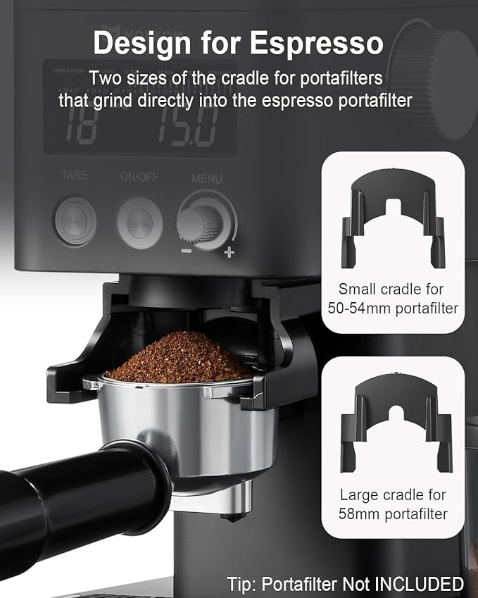 MOKKOM Coffee Grinder with Removable Coffee Scale, Anti-static Conical Burr Coffee Bean Grinder, 31 Precise Settings for Espresso/Drip/Pour Over/Cold Brew/French Press