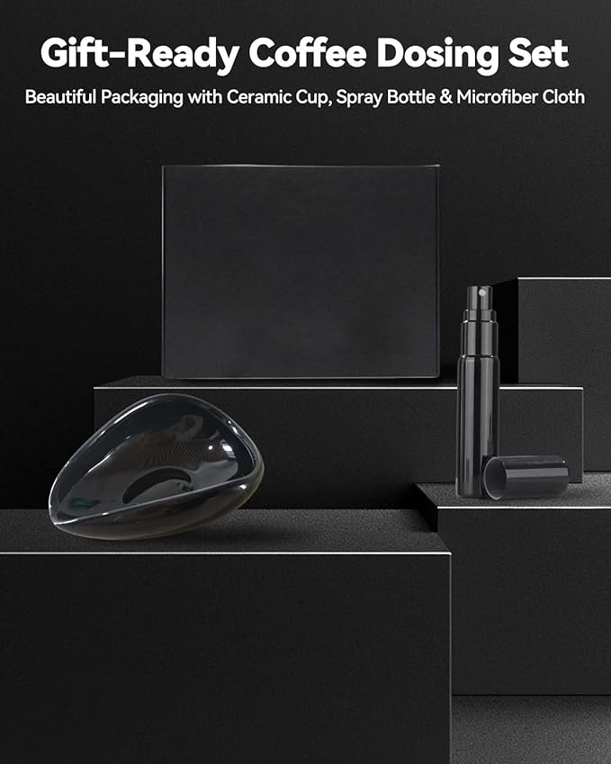 Coffee Bean Dosing Cup, Espresso Dosing Cup, Coffee Spray Bottle, RDT Spray Bottle, Single Dosing Kit with High Fiber Cleaning Cloth