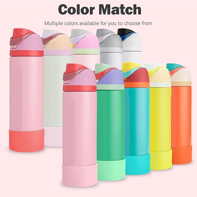 2PCS Silicone Boot for Owala 24oz FreeSip Water Bottle, Anti-Slip Scratch-Resistant Bottom Sleeve, Protective Sports Bottles Accessories, BPA-Free