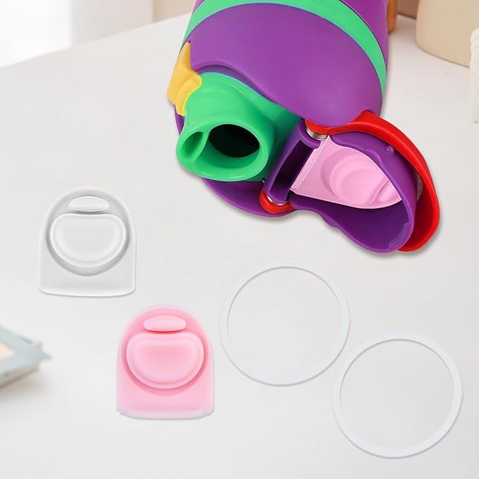 2 Sets Replacement Stopper and O Ring Gasket Compatible with Owala FreeSip 24oz 32oz,Water Bottle Lid Insert Cap Silicone Seal Parts for Owala 16/19/24/32/40oz Mouth Piece Accessories
