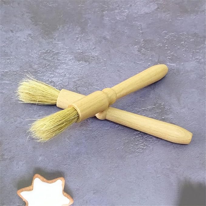 Coffee Grinder Cleaning Brush 2Pcs, Wood Handle & Natural Bristles Wood Dusting Espresso Brush Accessories for Bean Grain Coffee Tool Barista Home Kitchen