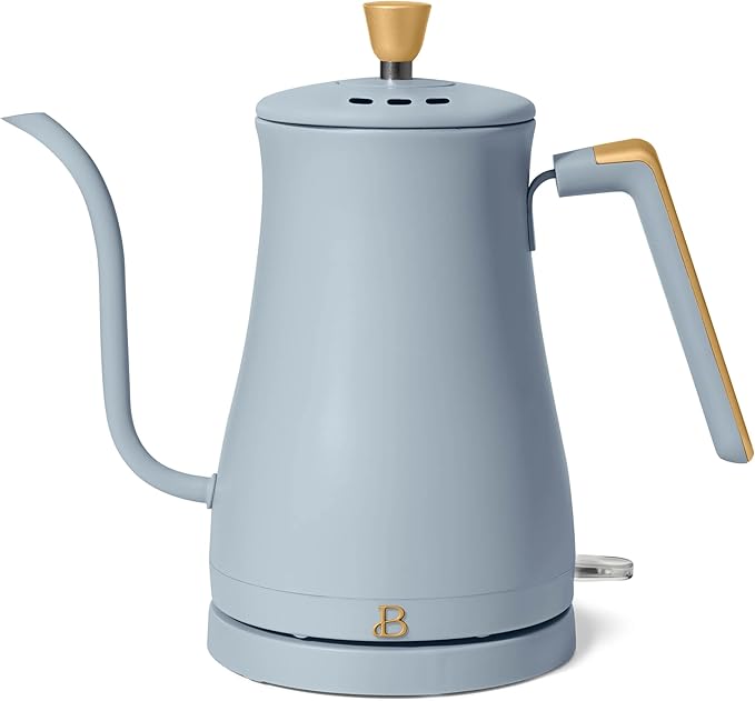 1-Liter Electric Gooseneck Kettle, 1200W Fast Heating Pour Over Coffee and Tea Kettle with Precise Spout (Cornflower Blue)