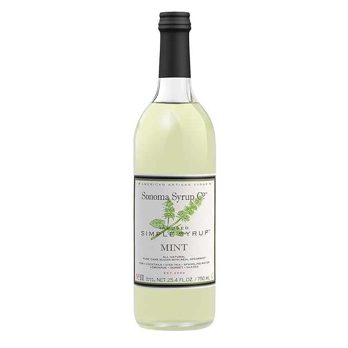 Sonoma Syrup Co. Mint Infused Simple Syrup 25.4 fl oz | for Coffee, Cocktails, and Cooking | Hand Crafted in the USA