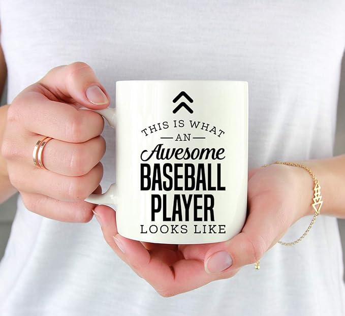 Andaz Press 11oz. Ceramic Coffee Tea Mug, This is What an Awesome Baseball Player Looks Like, 1-Pack, Birthday Ideas Coworker Him Her, Includes Gift Box
