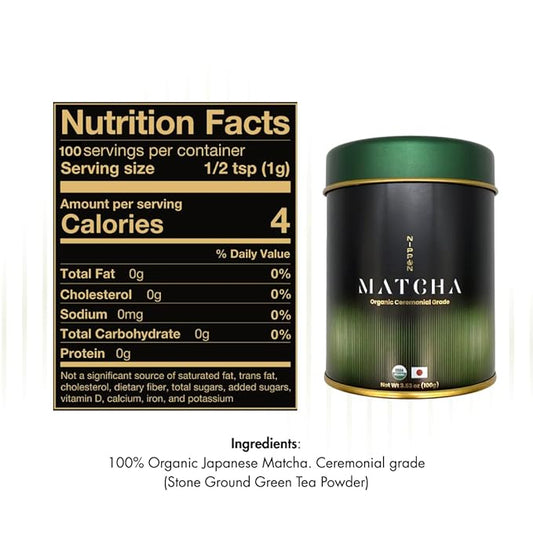 Nippon Matcha – Organic Premium Ceremonial Grade Japanese Matcha Green Tea Powder – First Harvest from Uji, Kyoto – USDA Certified, Stone-Ground, Smooth & Vibrant (100g/3.53oz)