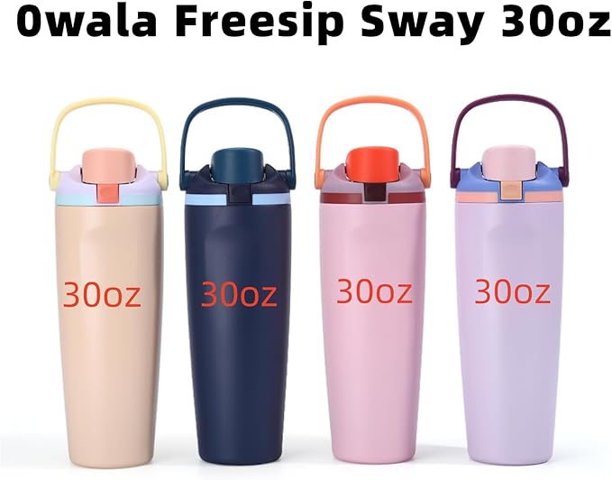 Metal Straw Replacement Compatible With Owala FreeSip Sway 30oz Water Bottle，Reusable Stainless Steel Straws Fit for Owala Water Bottles