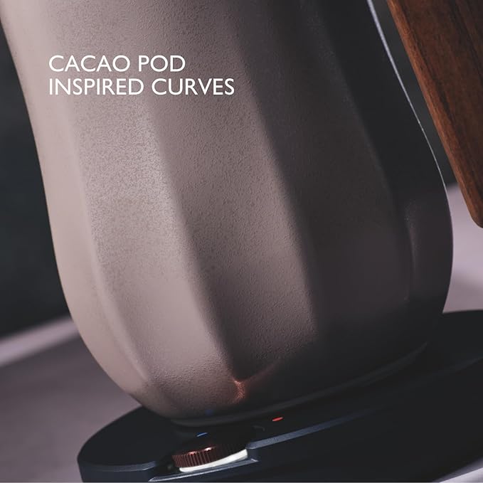 Hot & Cold Drinking Chocolate System - The ALL-NEW Velvetiser from Hotel Chocolat - Kit includes hot chocolate maker, 10 serving taster box, mug and glass - Pewter Edition