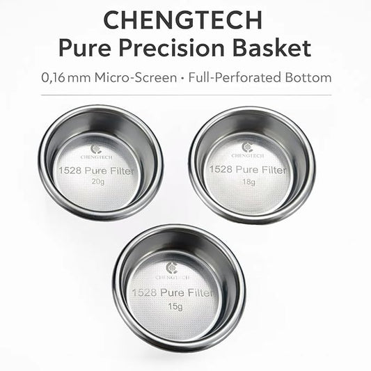 58mm Espresso Filter Basket 20g – Pure Precision Portafilter Basket, 1528 Micro Holes (0.16mm), Universal Stainless Steel, Large Capacity Espresso