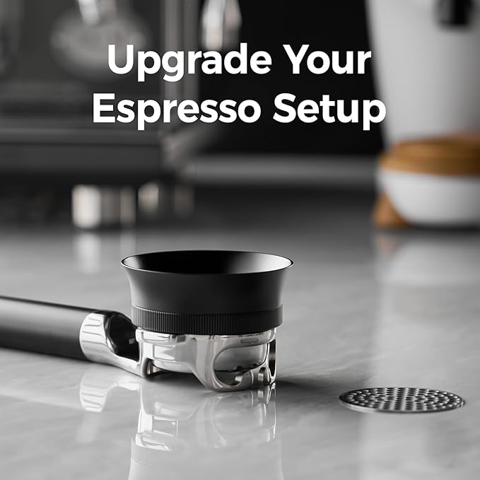 V3 Magnetic Espresso Dosing Ring & 316 Stainless Steel Puck Screen, 3cm High No Mess Coffee Dosing Funnel, Even Extraction Filter, Fits Over 58mm Tamper, Distributor & Portafilters