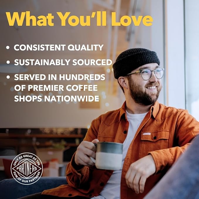 PARTNERS COFFEE ROASTERS - Whole Bean Coffee (Brooklyn - Medium Roast) 12oz - Versatile & Delicious Daily Brew - Milk Chocolate, Toffee, Dried Fruit - Whole Coffee Beans - Roasted in New York City
