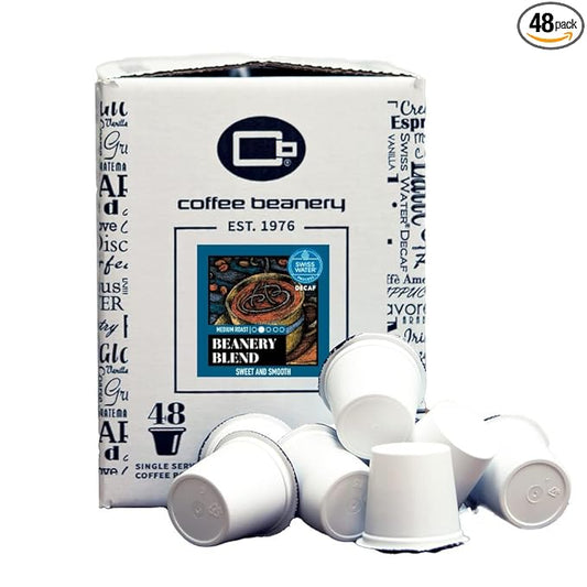 Decaf Beanery Blend Single Serve Coffee Pods | 48ct | SWP Decaf Coffee | 100% Specialty Arabica Coffee