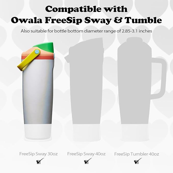 2PCS Silicone Boots for Owala 30oz & 40oz FreeSip Sway Bottles & Tumblers – Non-Slip, Scratch-Resistant, Stability Enhancer for Owala Accessories (Transparent frosted)