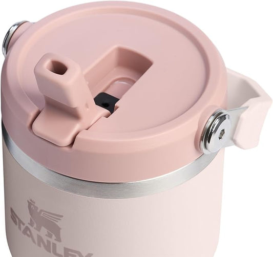 STANLEY IceFlow 2.0 Flip Straw Tumbler with Handle 20 oz | Twist On Lid and Flip Up Straw | Leak Resistant Water Bottle | Insulated Stainless Steel | BPA-Free | Rose Quartz