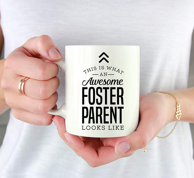 Andaz Press 11oz. Ceramic Coffee Tea Mug Thank You Gift, This Is What An Awesome Foster Parent Looks Like, 1-Pack, Birthday Christmas Ideas Coworker Him Her, Includes Gift Box Foster Parent Gifts