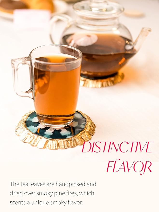 TeeLux Lapsang Souchong Tea, Premium Black Tea Loose Leaf, Chinese Smoked Tea, Caffeinated, 8oz/228g